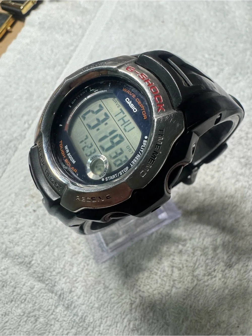 Casio G-Shock Digital Solar Watch - Black, Silver & Red Accents